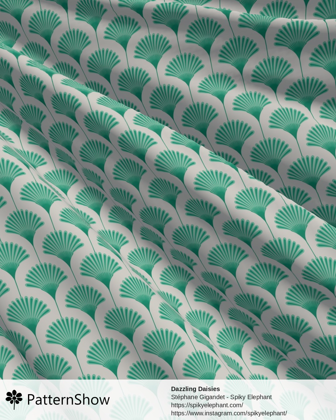 Dazzling Daisies - Turquoise Green