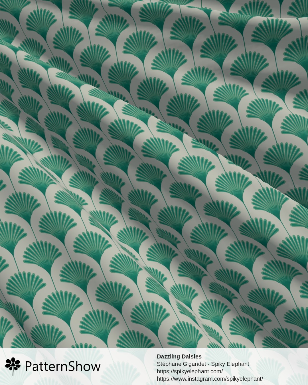 Dazzling Daisies - Emerald Green Blue