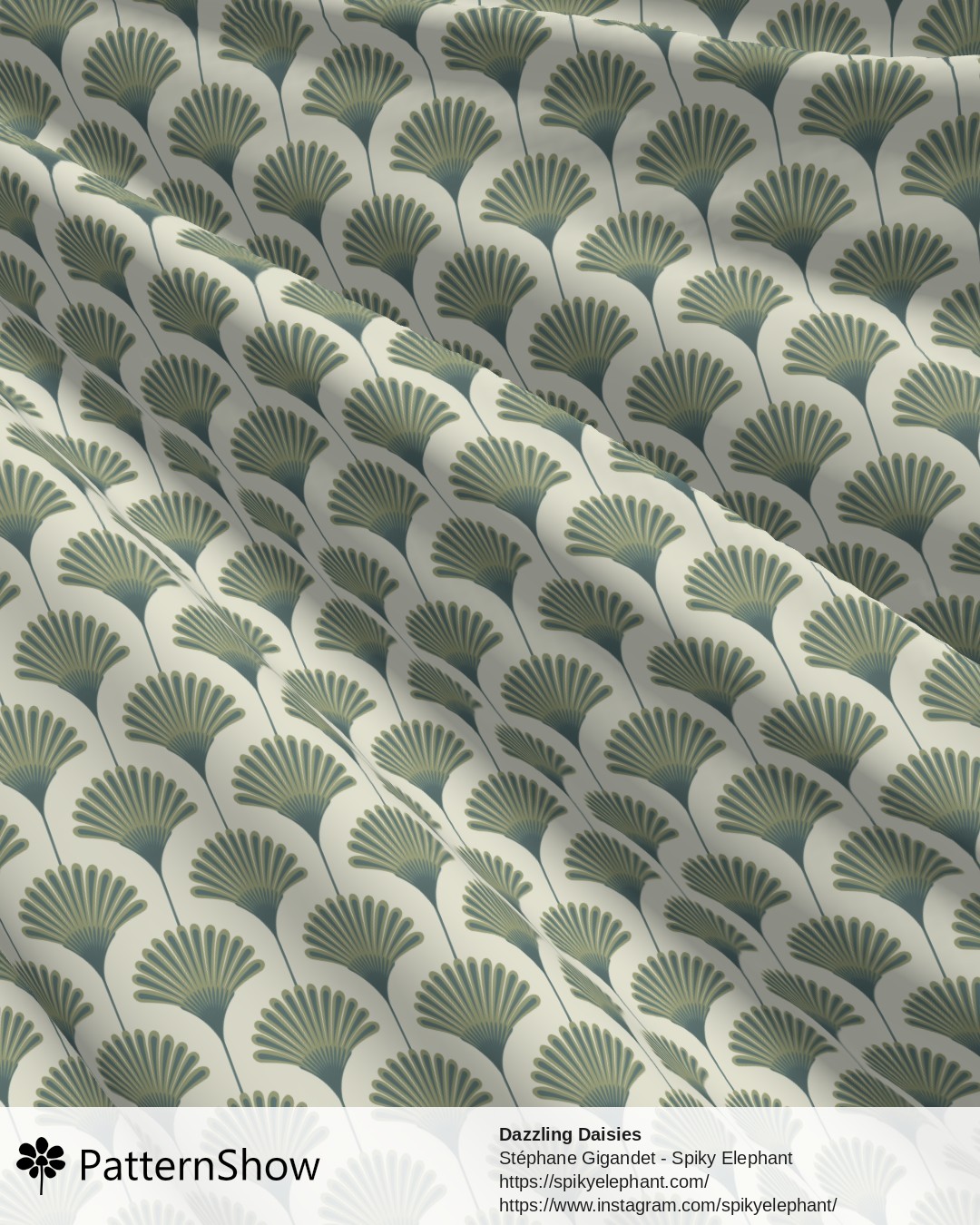 Dazzling Daisies - Olive Green Teal