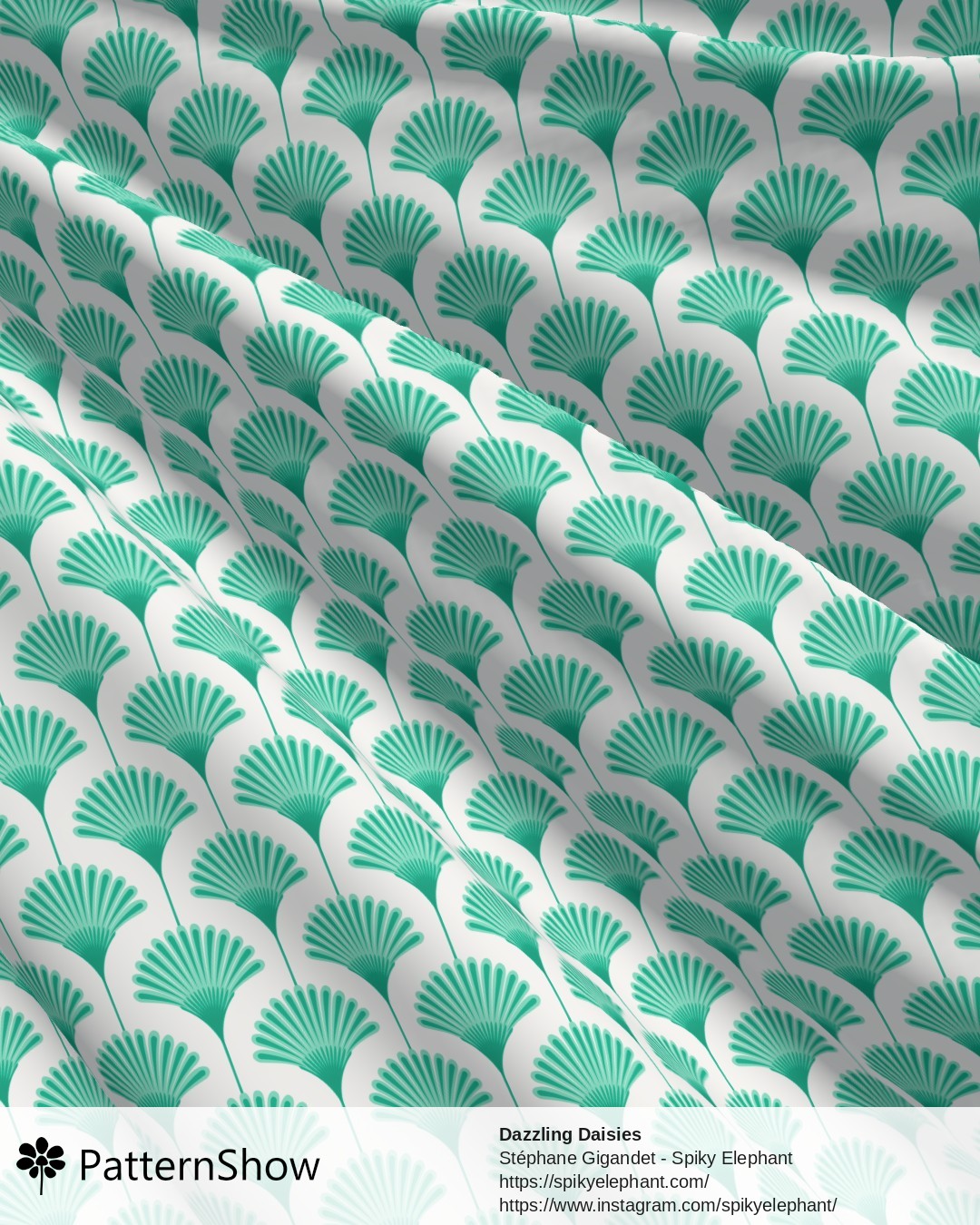 Dazzling Daisies - Turquoise Green