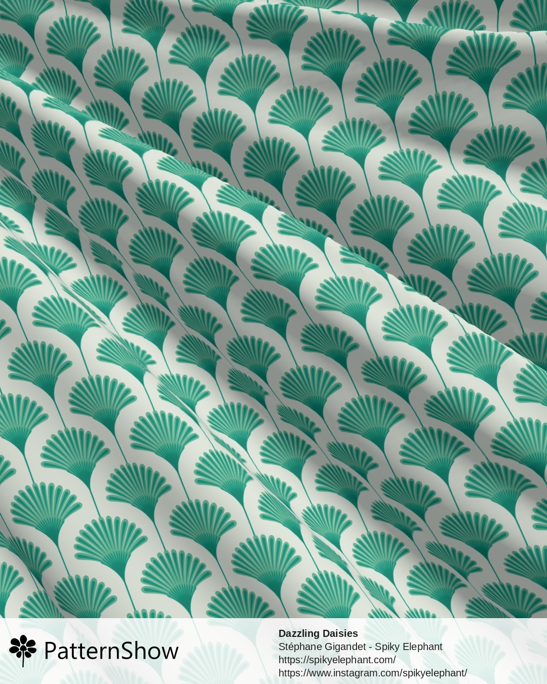Dazzling Daisies - Emerald Green Blue