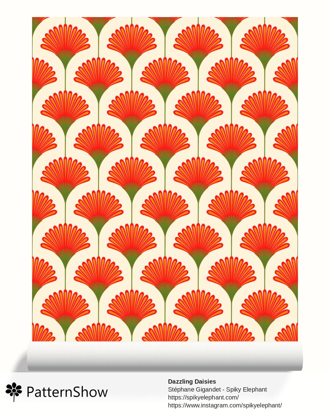 Dazzling Daisies wallpaper - Summer Red Orange