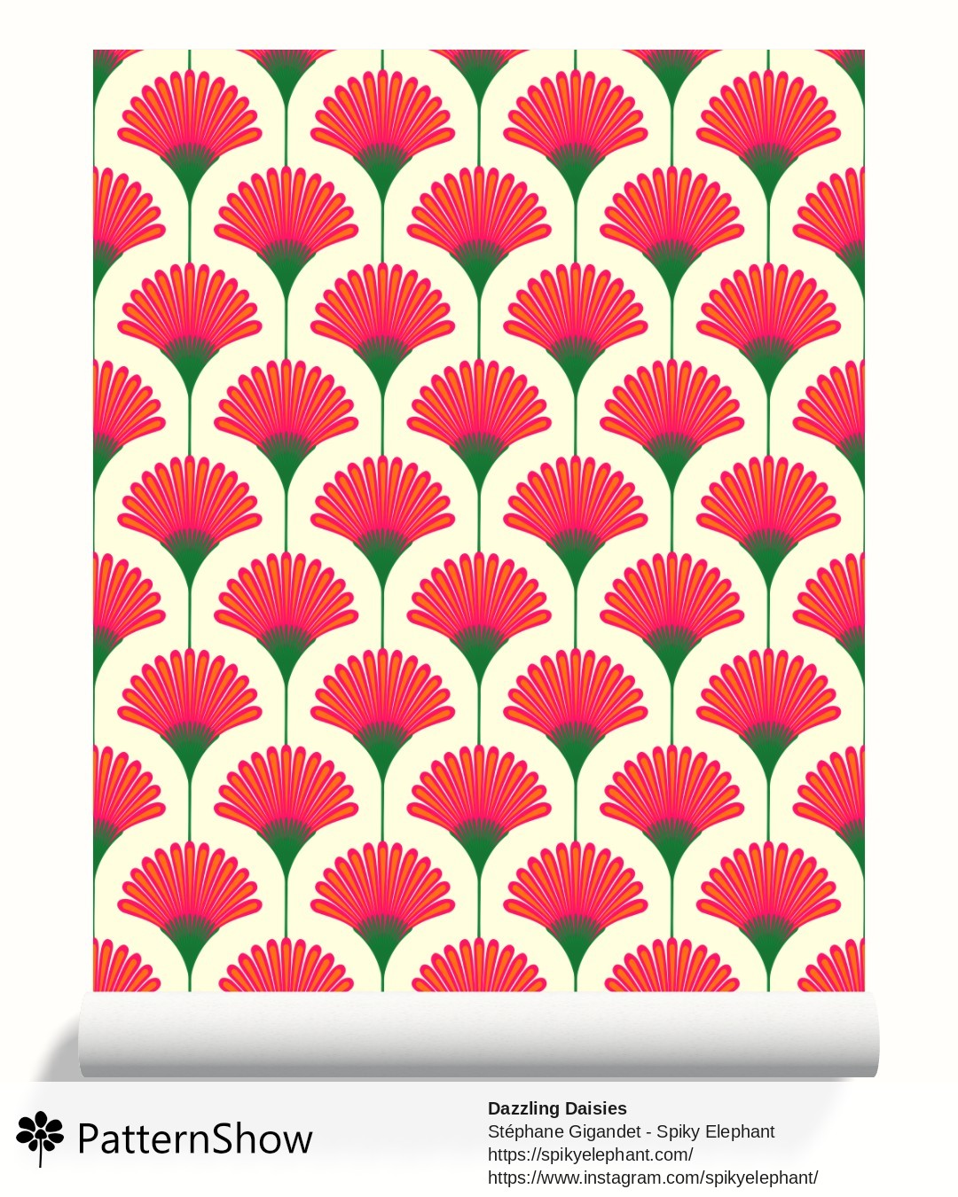 Dazzling Daisies wallpaper - Vibrant Pink Orange