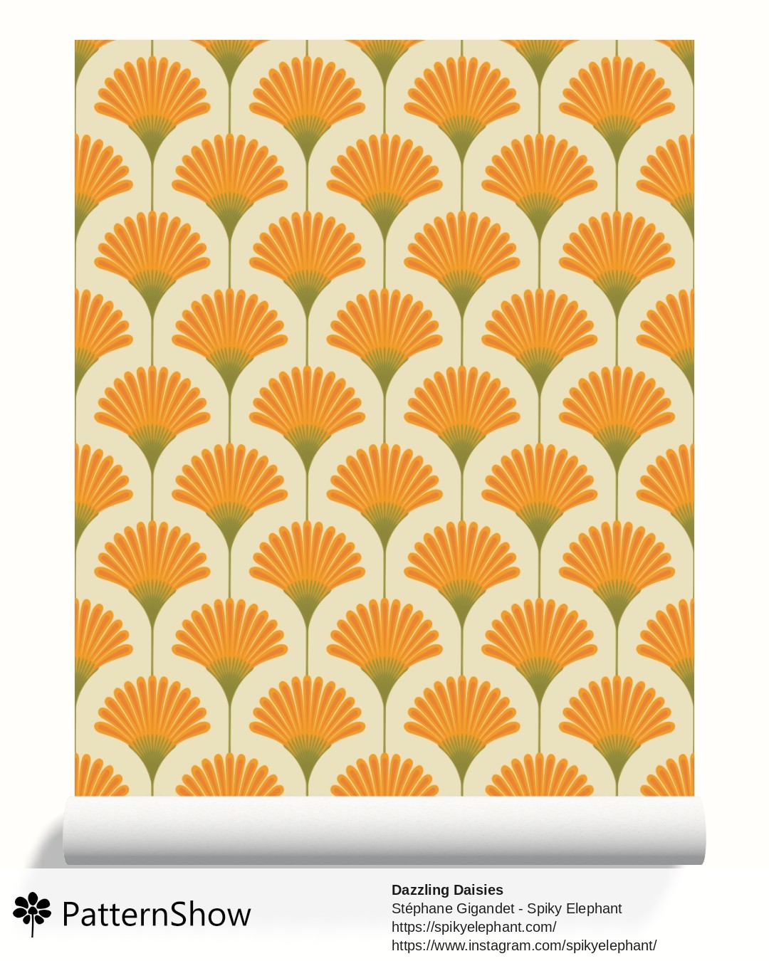 Dazzling Daisies wallpaper - Warm Yellow Orange