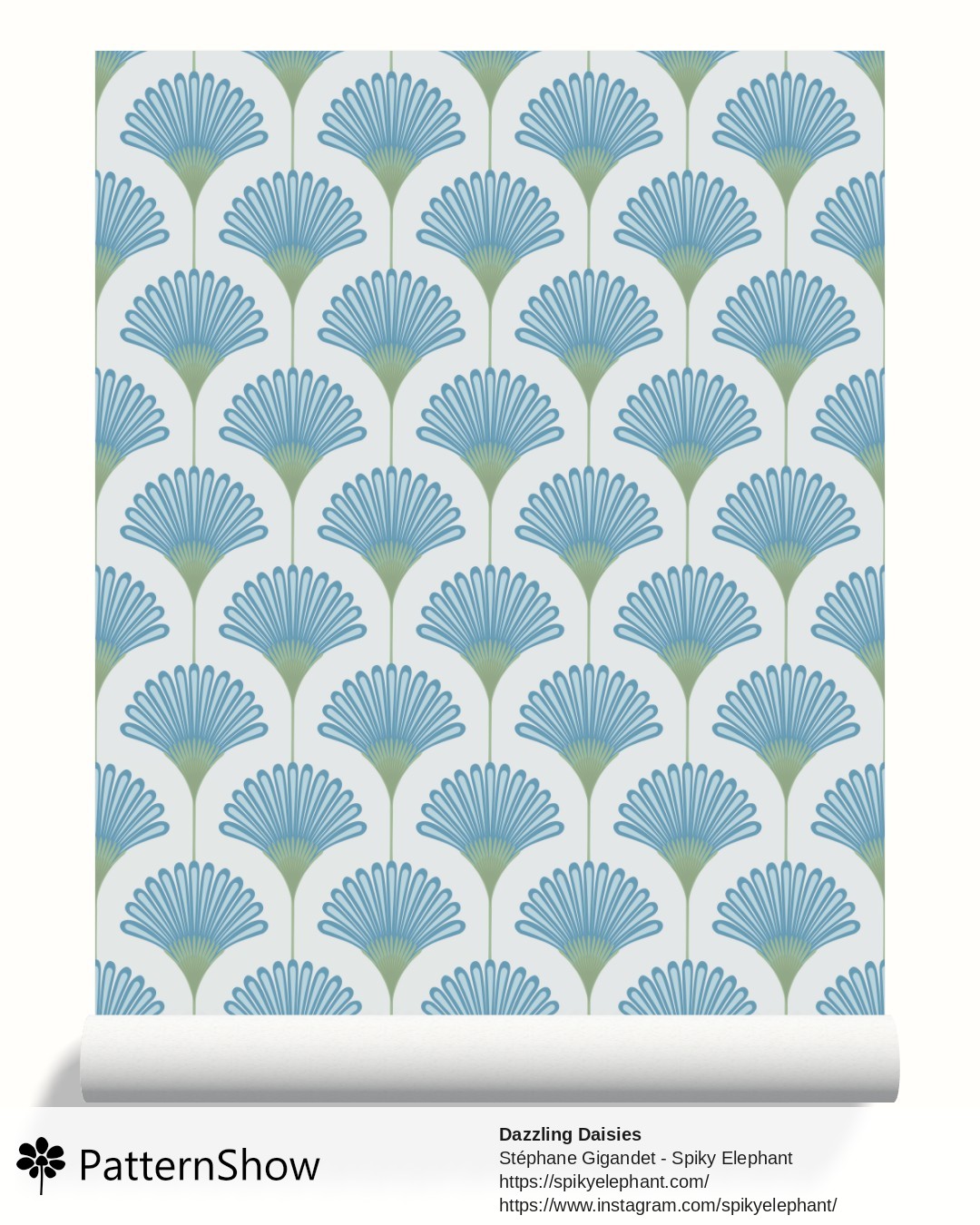 Dazzling Daisies wallpaper - Sky Baby Blue Sage