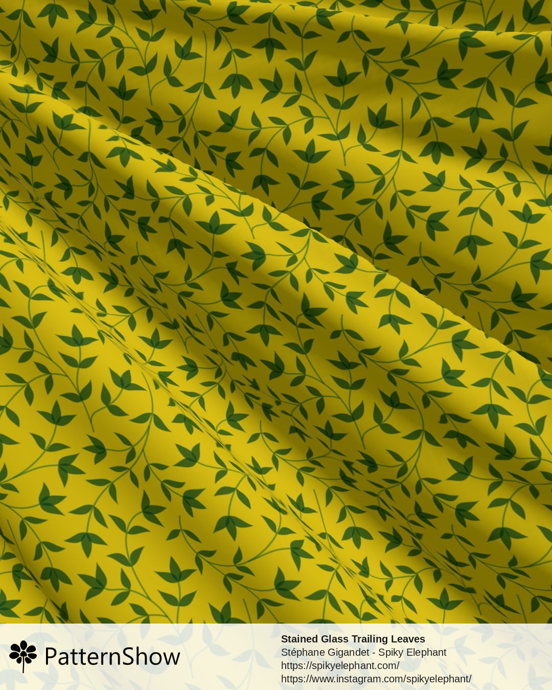 Stained Glass Trailing Leaves - Rio Carnival Yellow Green