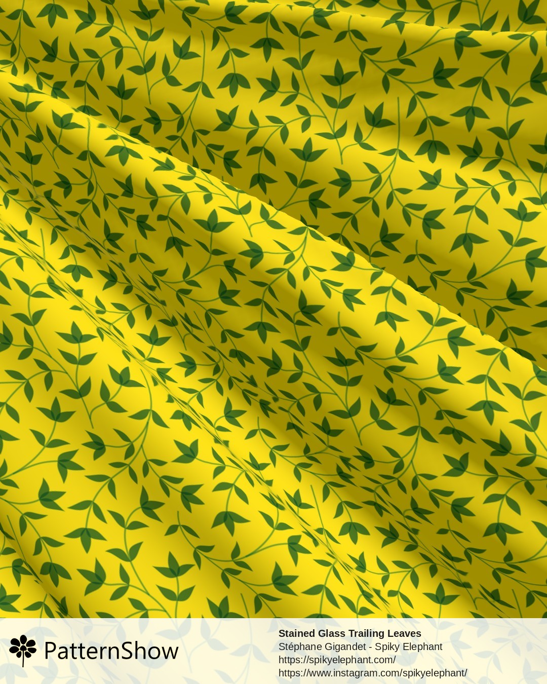 Stained Glass Trailing Leaves - Rio Carnival Yellow Green