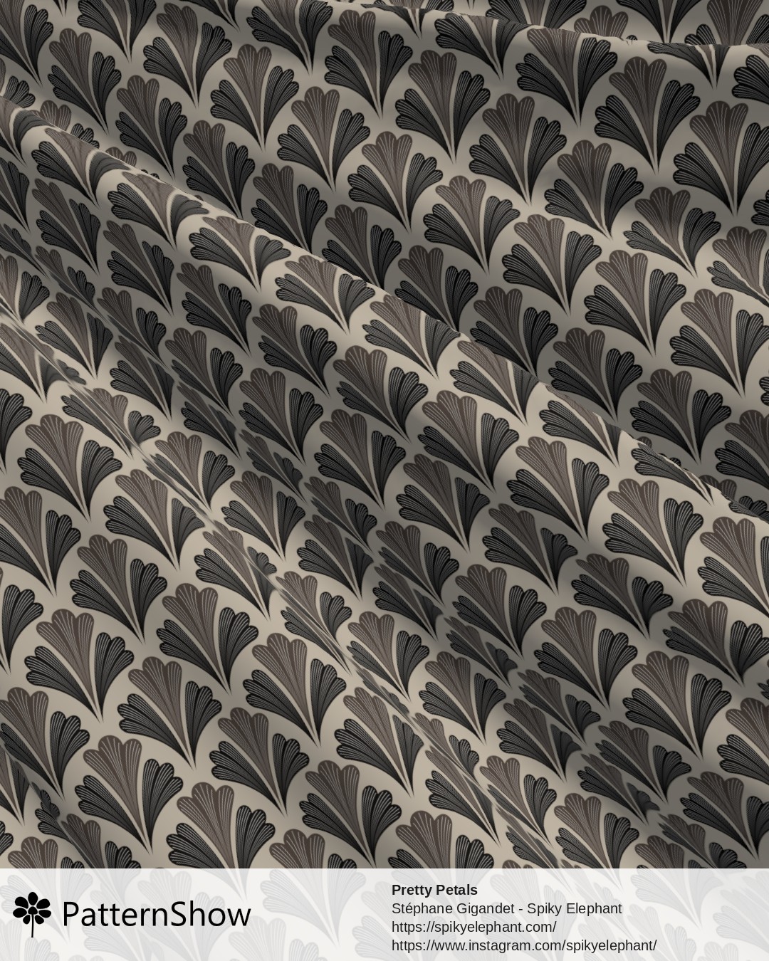 Pretty Petals - Black Tan Beige