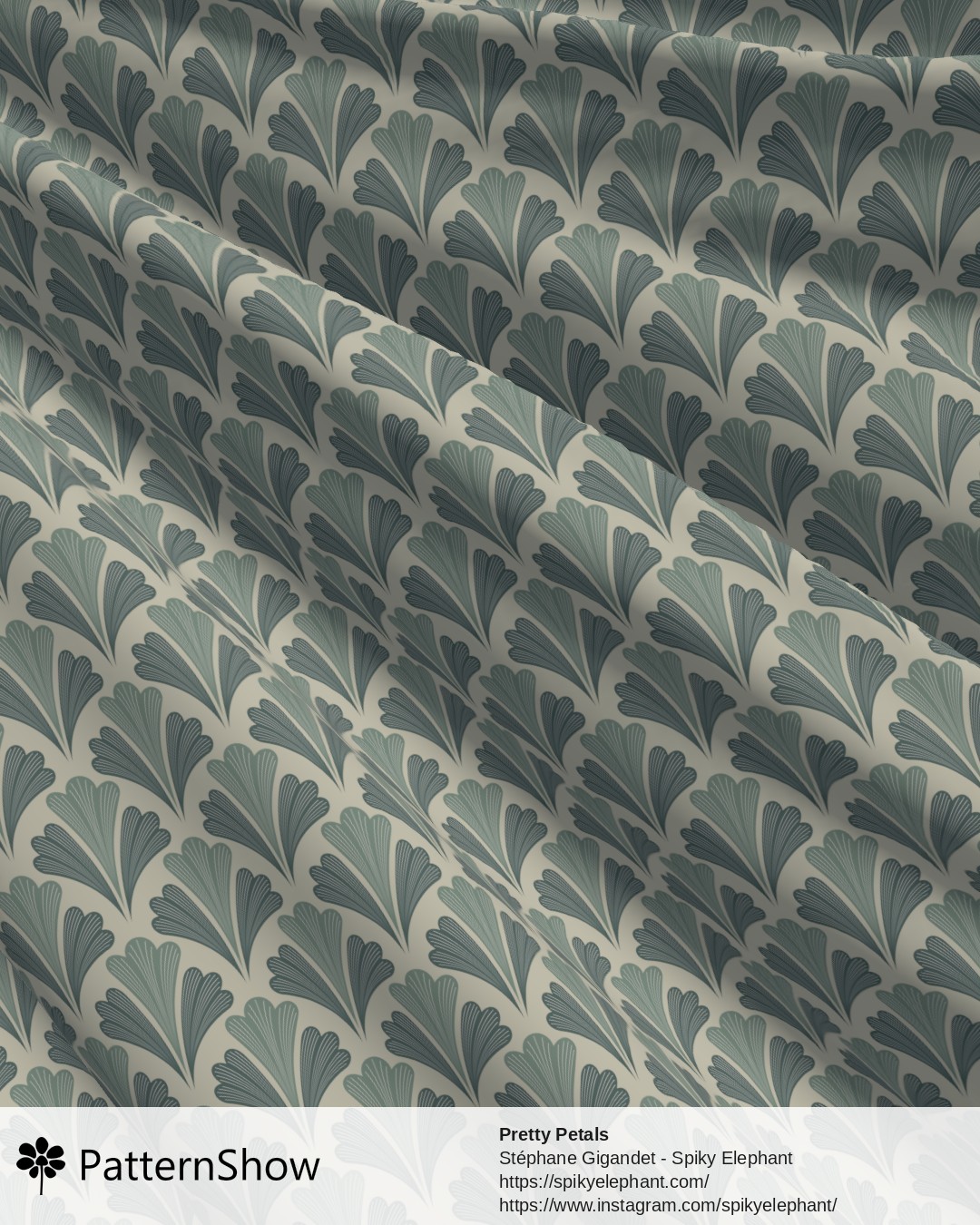 Pretty Petals - Hunter Green Grey Teal