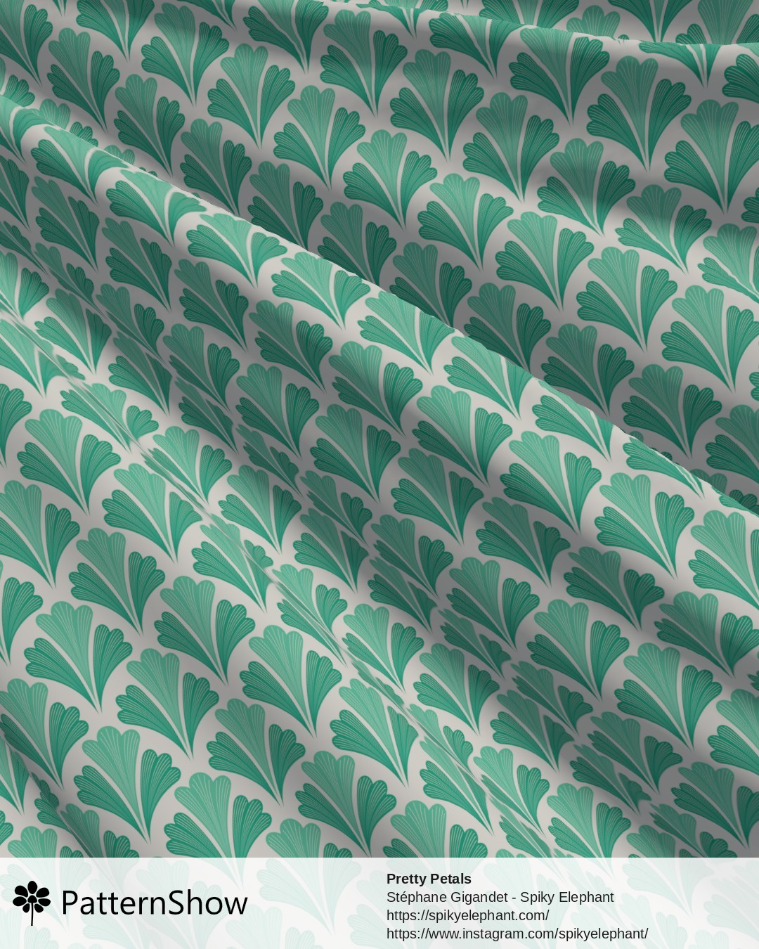 Pretty Petals - Aqua Turquoise Green