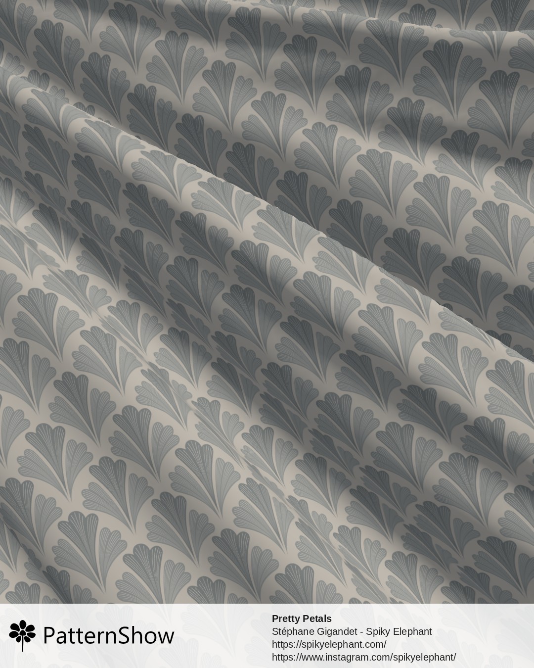Pretty Petals - Calm Neutral Grey Blue