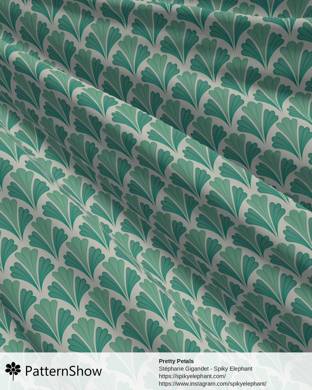 Pretty Petals - Cool Emerald Mint Green