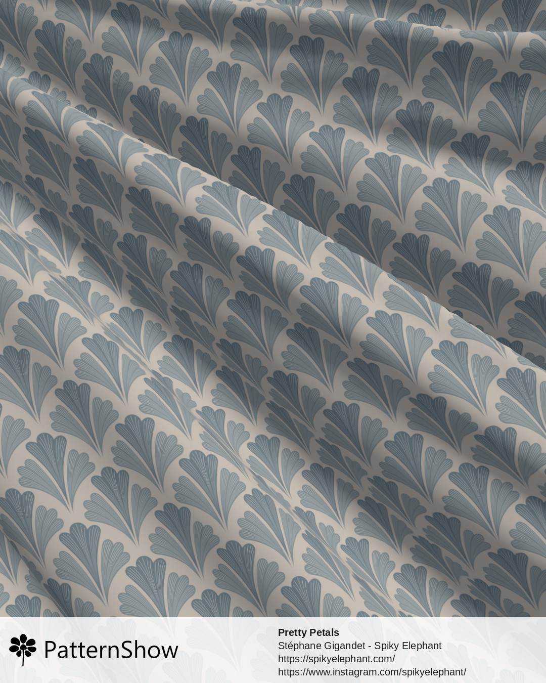 Pretty Petals - Dusty Muted Steel Blue