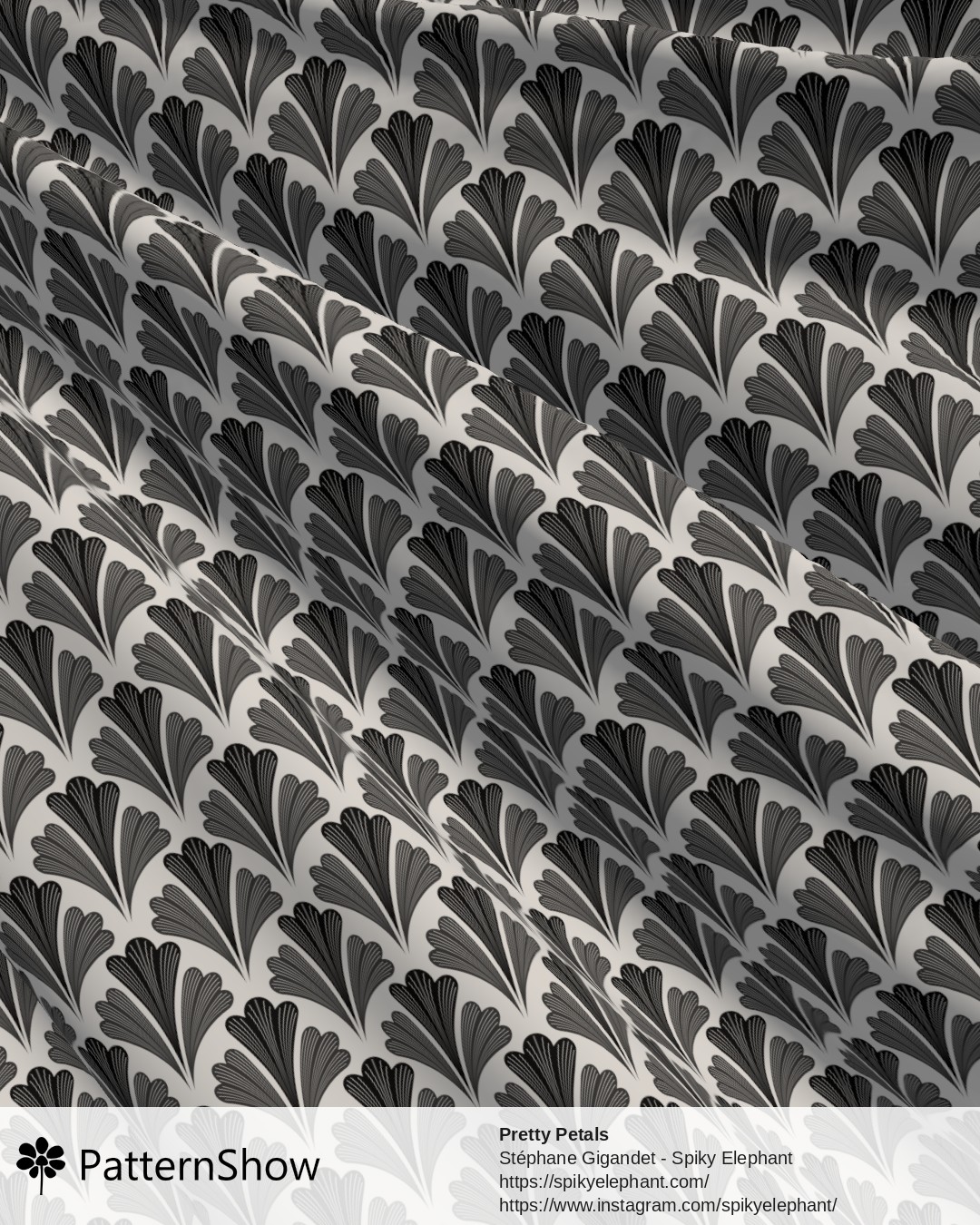 Pretty Petals - Bold Black White Grey