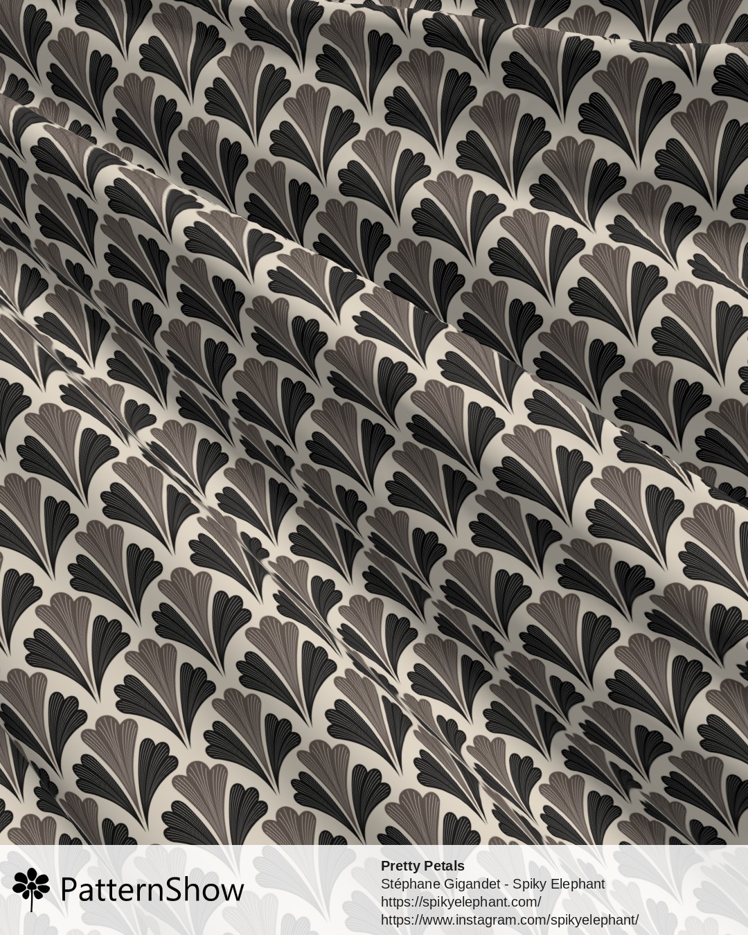 Pretty Petals - Black Tan Beige