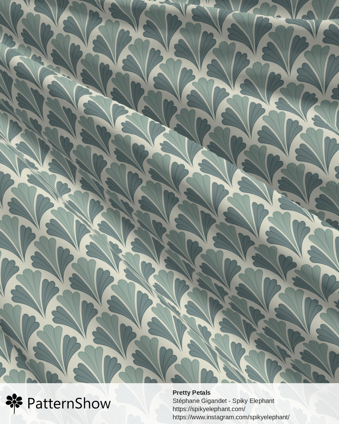 Pretty Petals - Hunter Green Grey Teal