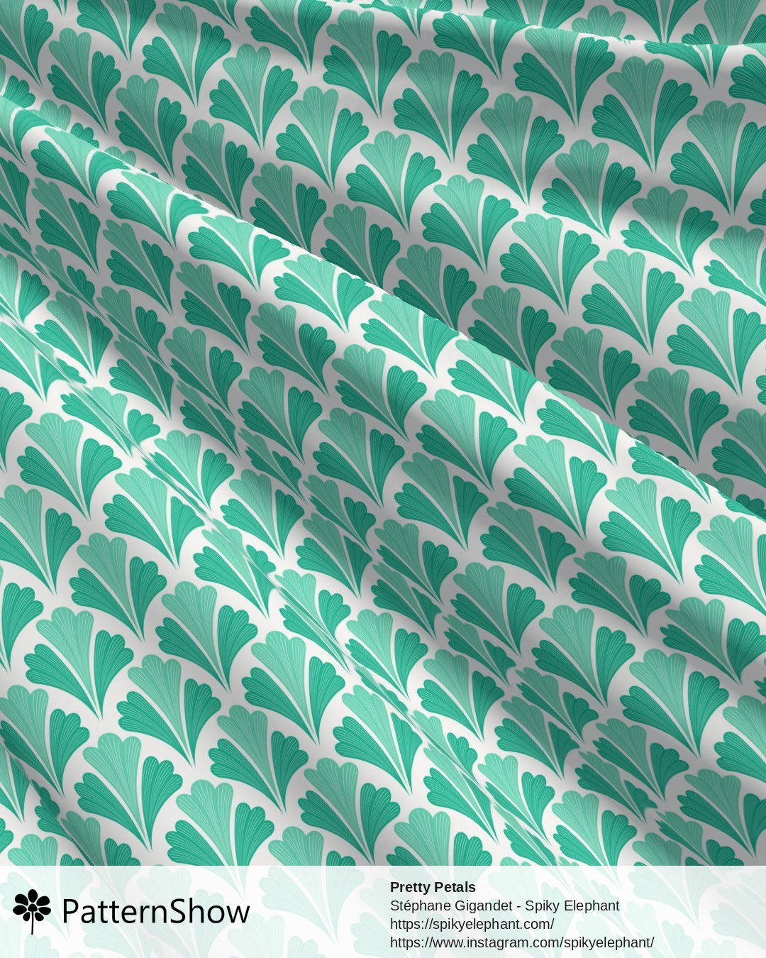 Pretty Petals - Aqua Turquoise Green