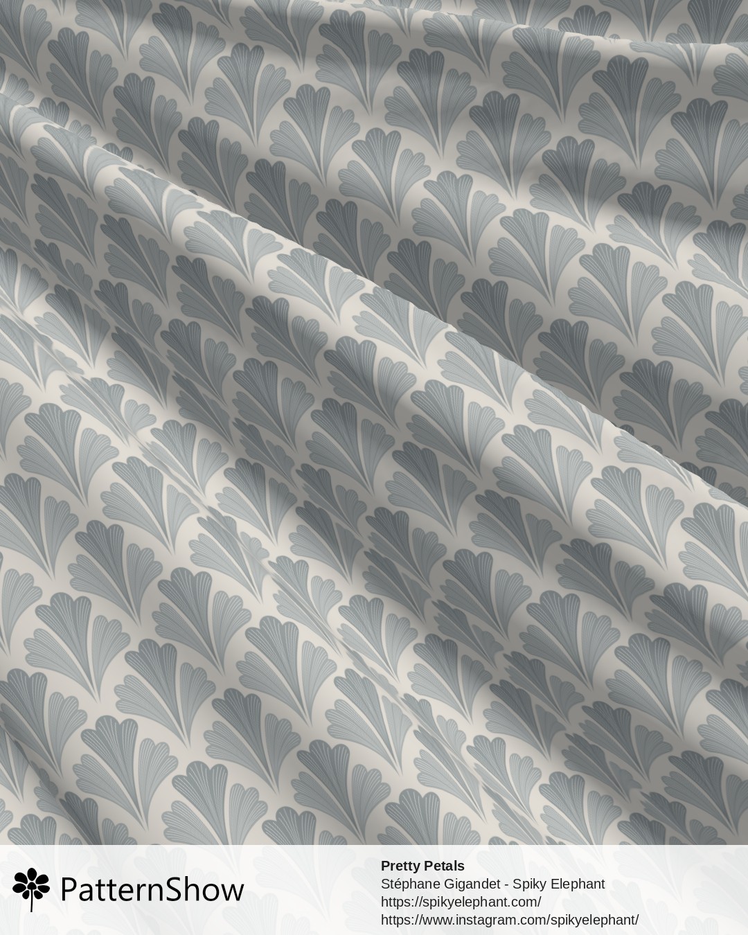 Pretty Petals - Calm Neutral Grey Blue