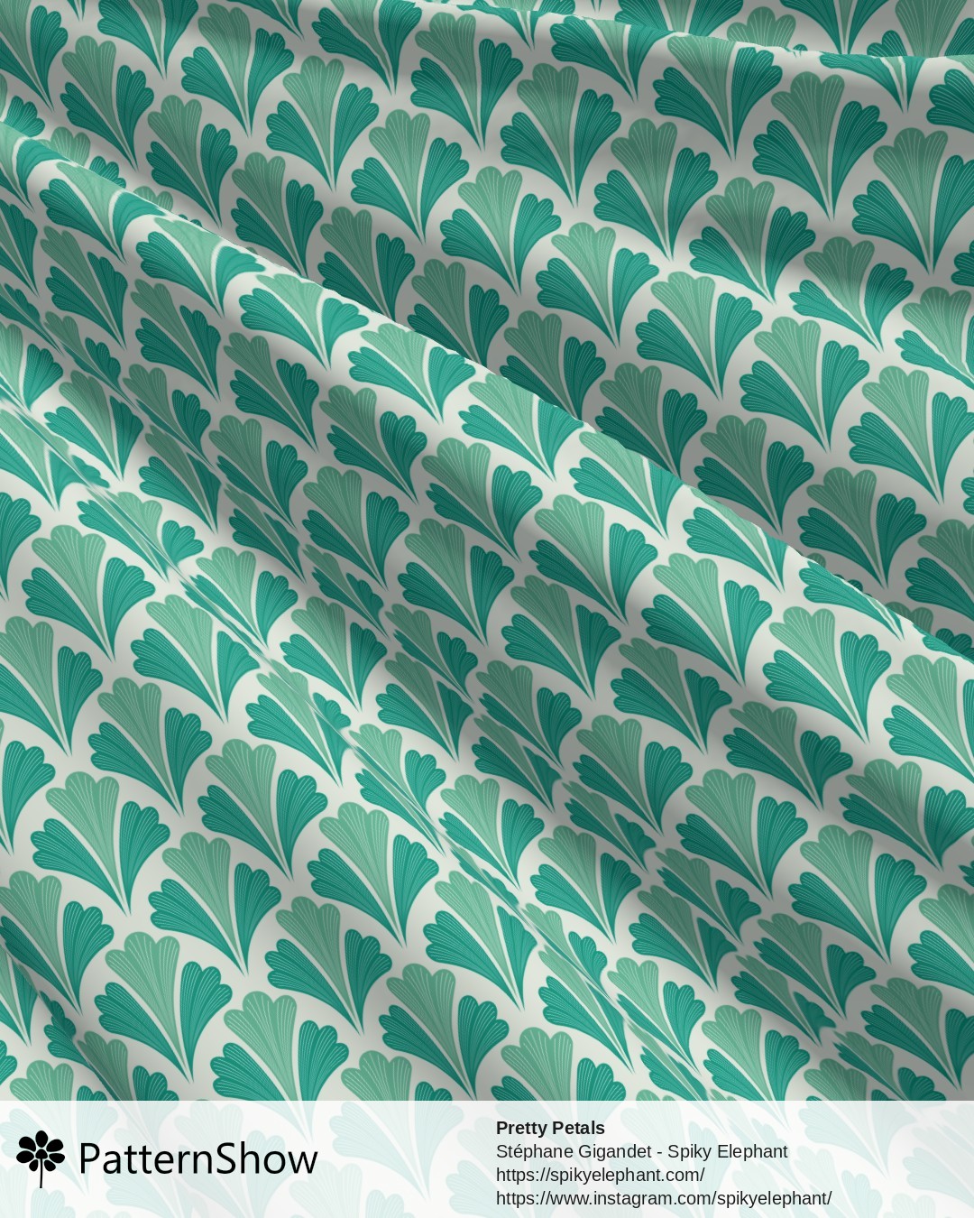 Pretty Petals - Cool Emerald Mint Green