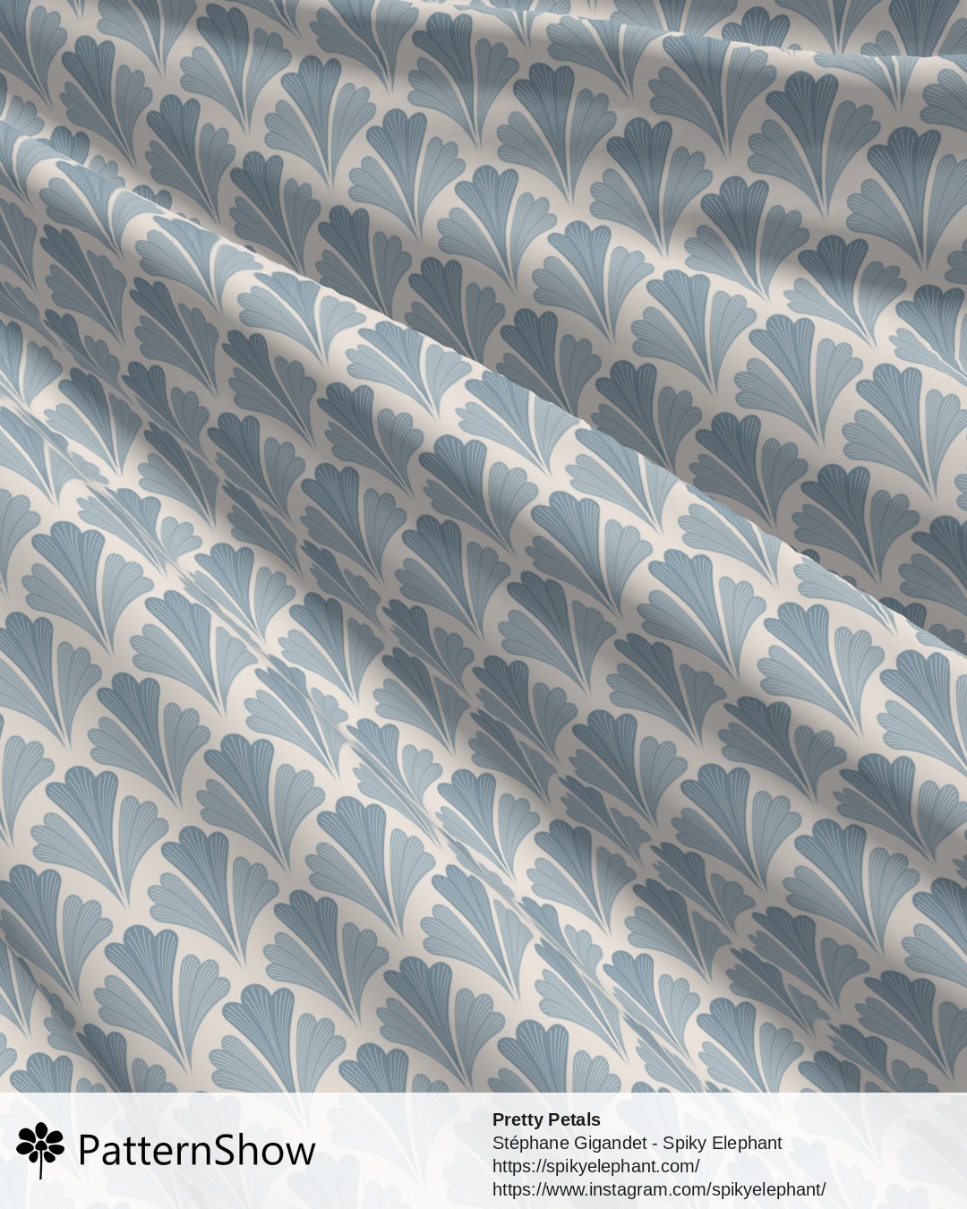 Pretty Petals - Dusty Muted Steel Blue
