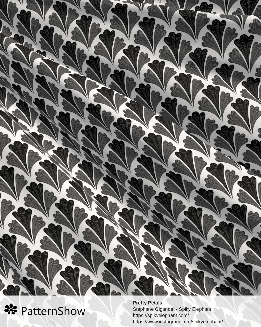 Pretty Petals - Bold Black White Grey