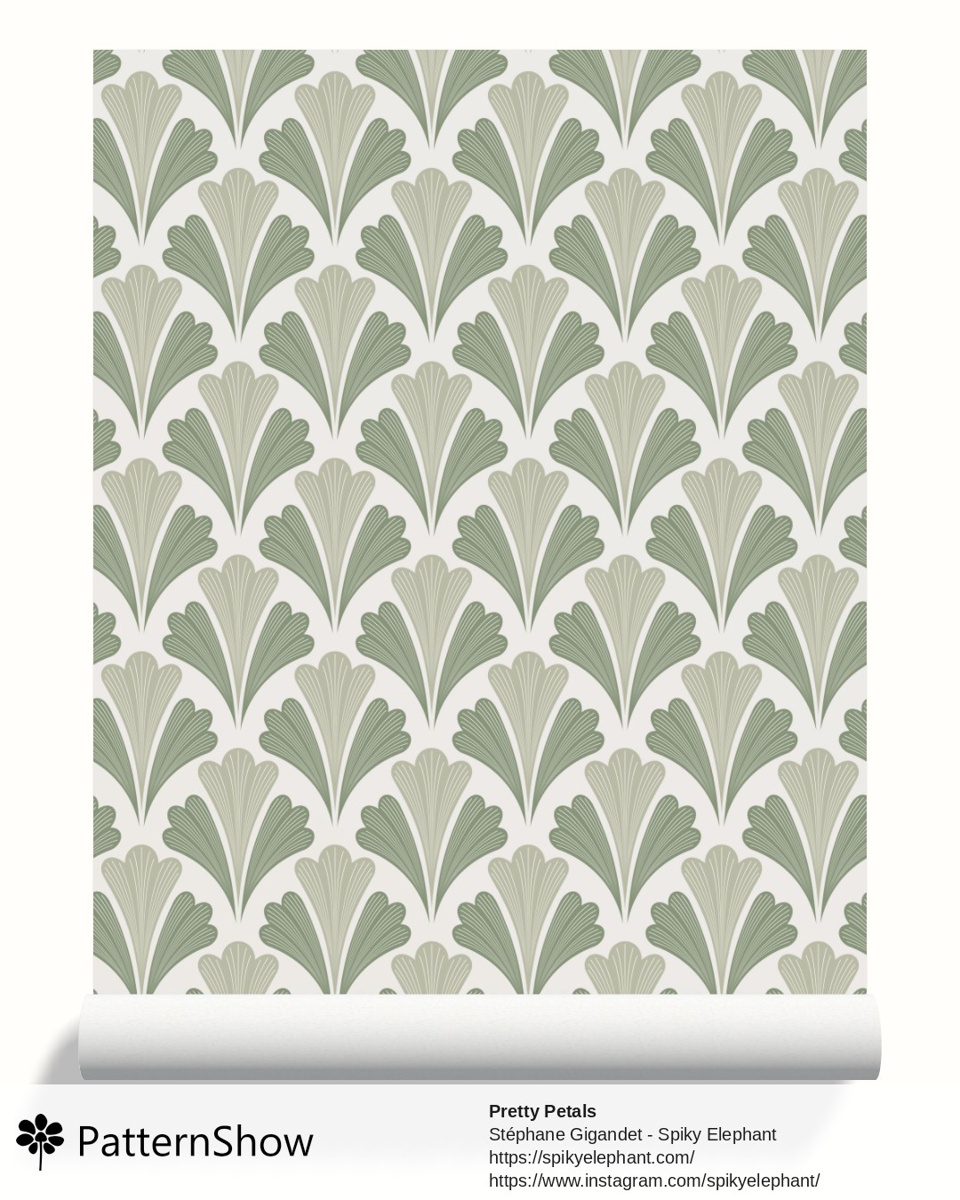 Pretty Petals wallpaper - Garden Sage Green