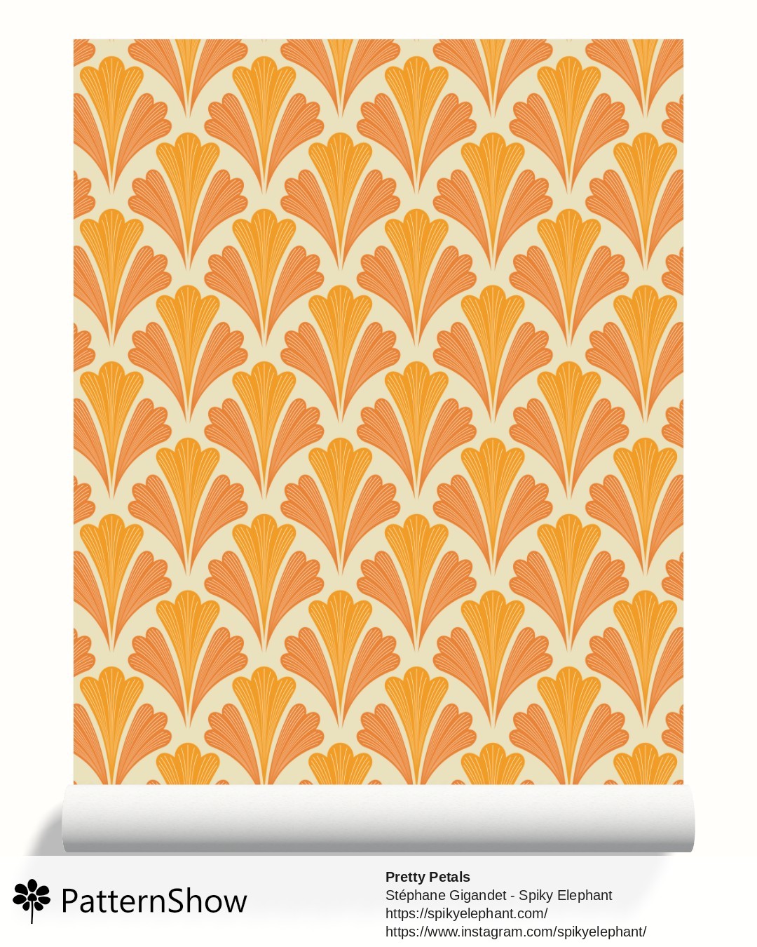 Pretty Petals wallpaper - Warm Yellow Orange