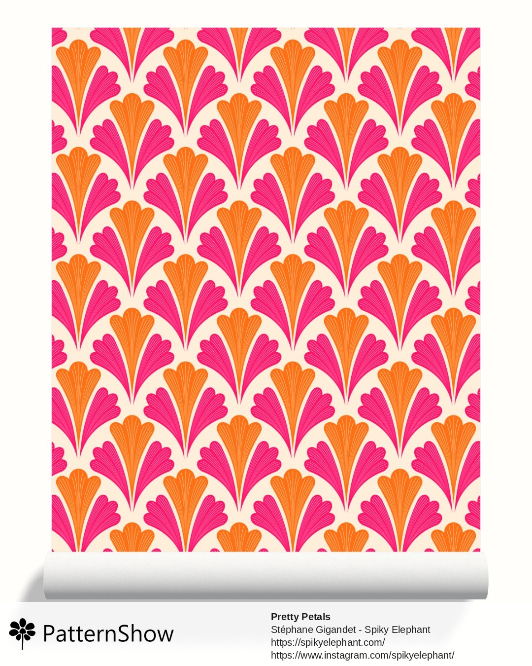 Pretty Petals wallpaper - Bright Pink Orange