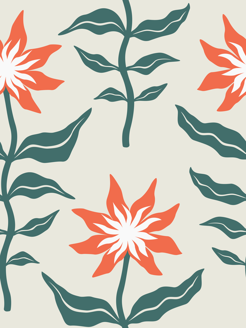 Red Teal Green Soft Beige