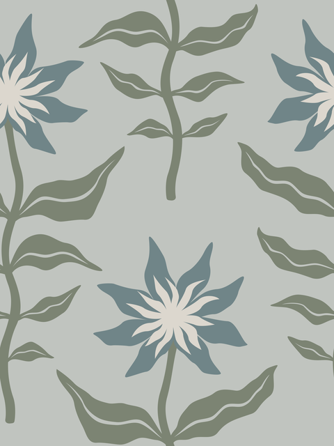 Soft Sage Green Muted Teal Blue
