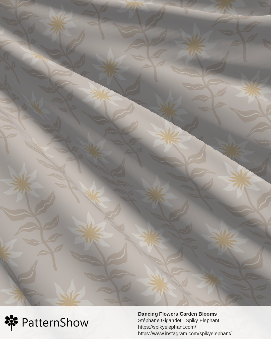 Dancing Flowers Garden Blooms - Sunny Yellow Ivory Beige Pastel Cream