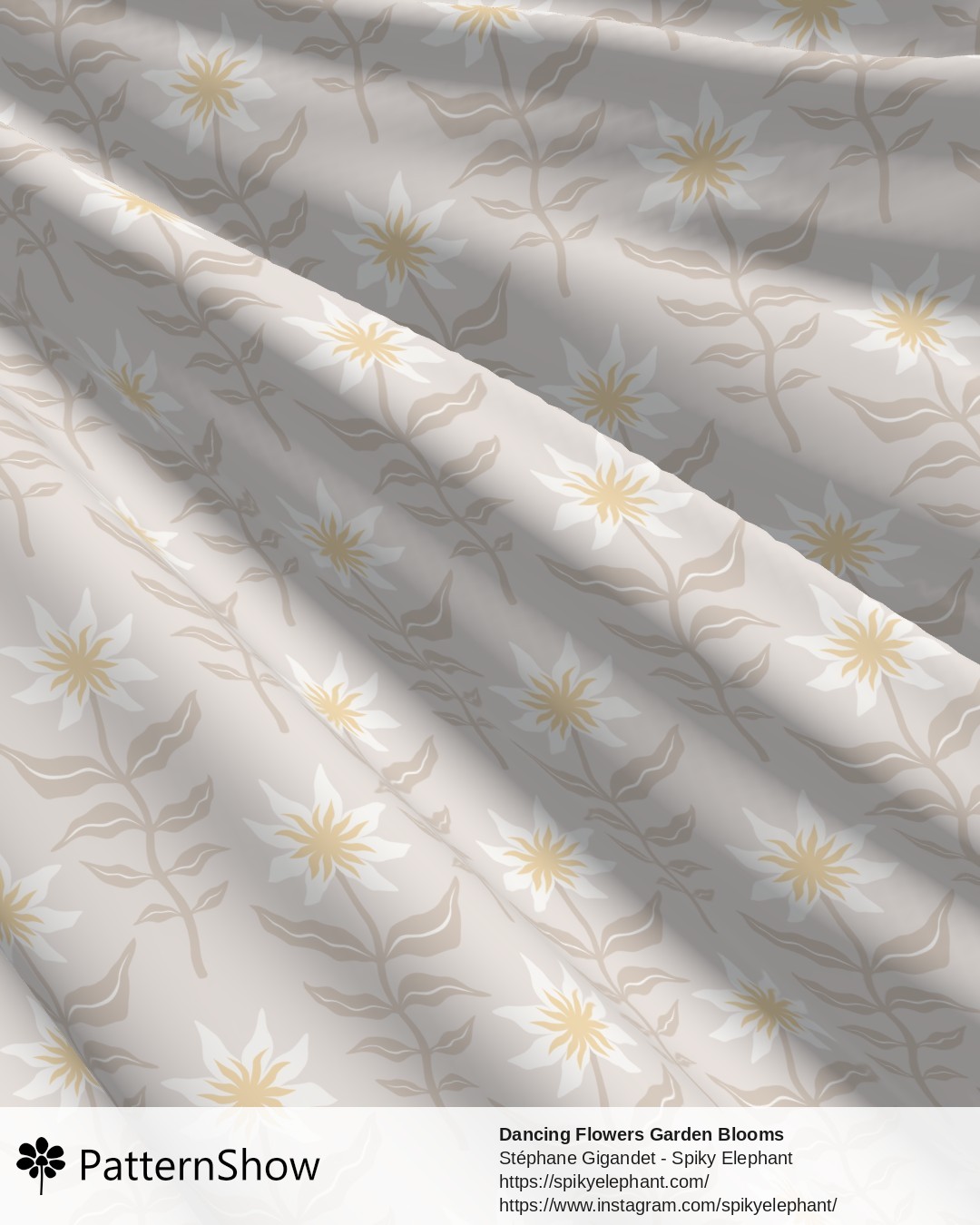 Dancing Flowers Garden Blooms - Sunny Yellow Ivory Beige Pastel Cream