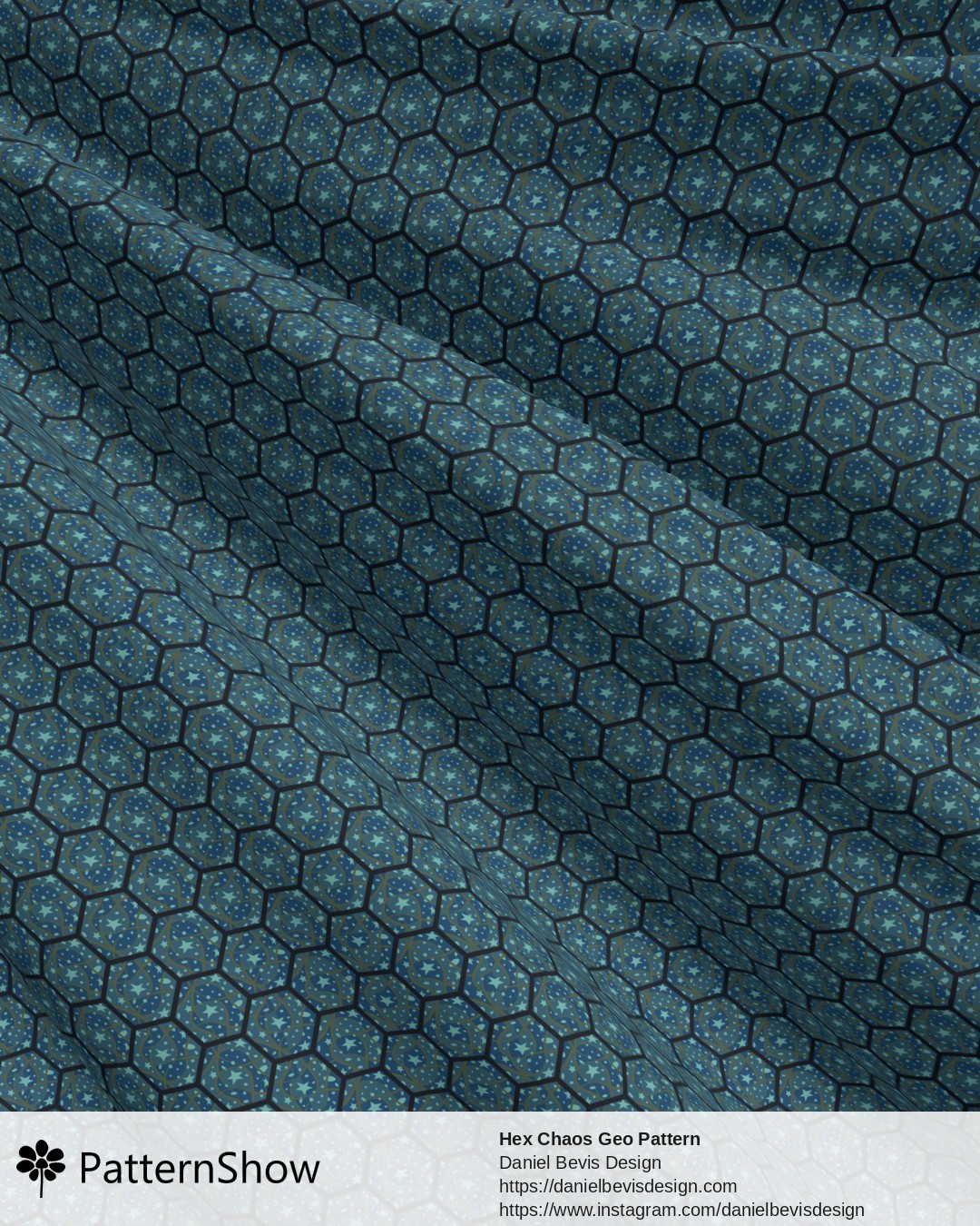 Hex Chaos Geo Pattern - Midnight