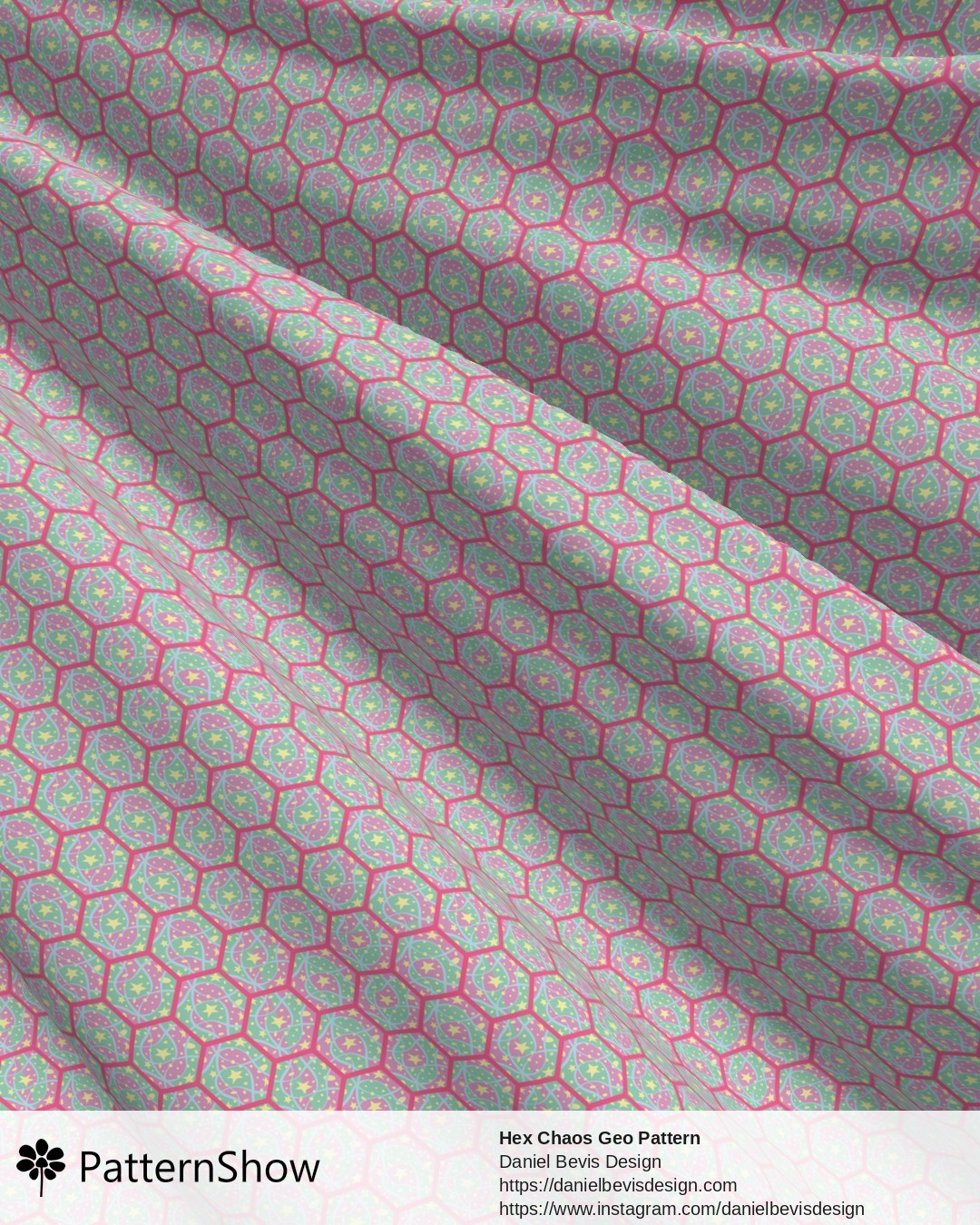 Hex Chaos Geo Pattern - Cosmic Pastels