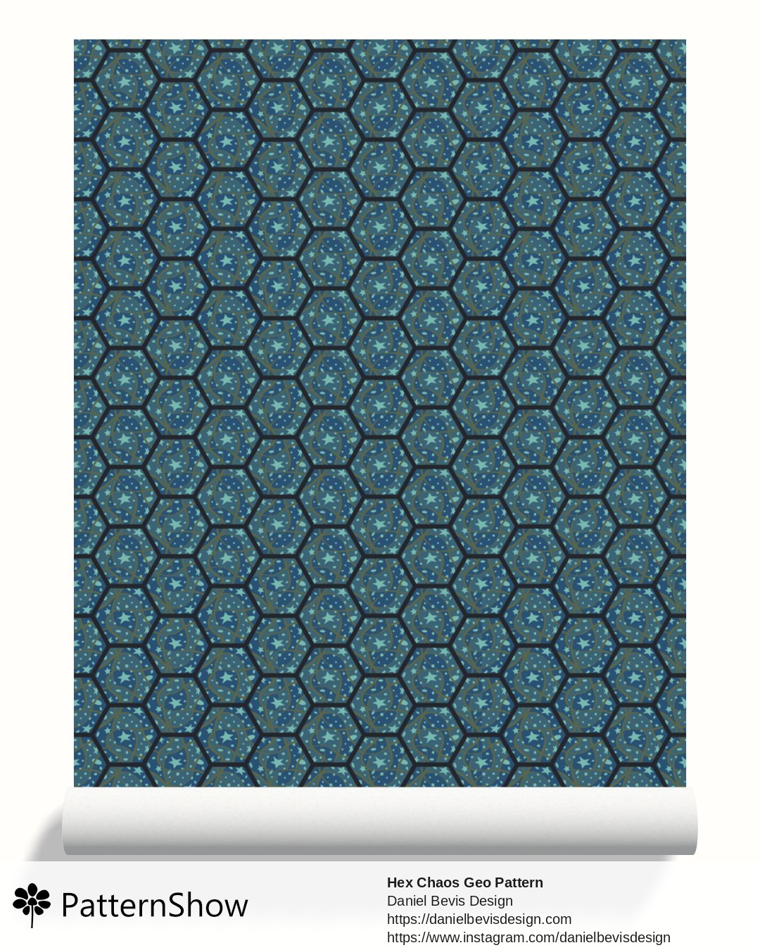 Hex Chaos Geo Pattern wallpaper - Midnight