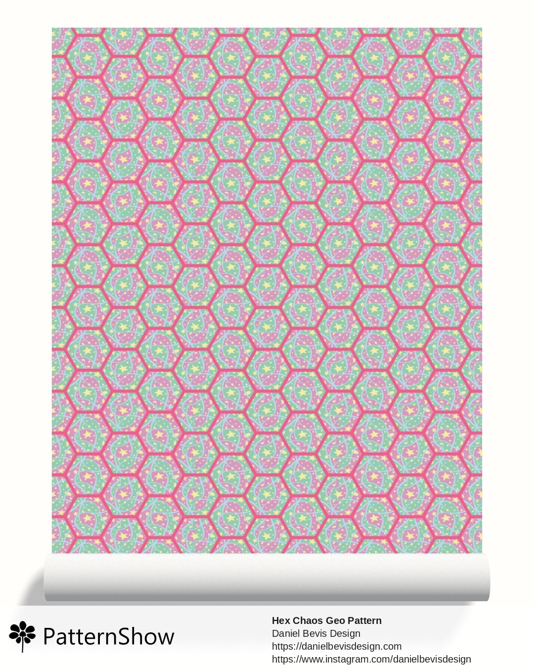 Hex Chaos Geo Pattern wallpaper - Cosmic Pastels