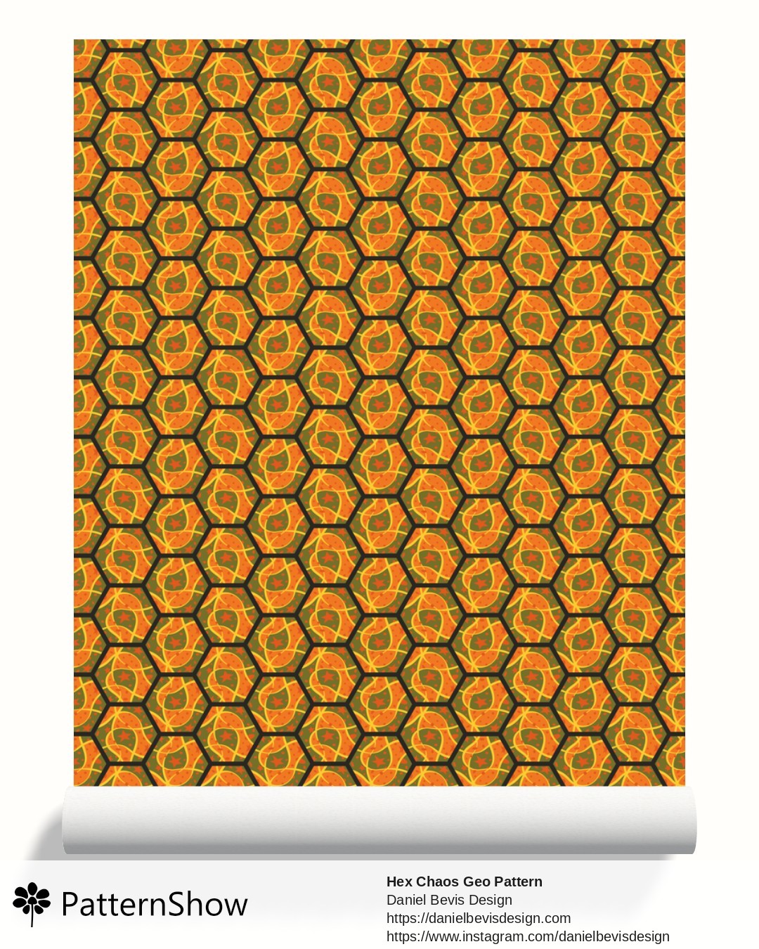 Hex Chaos Geo Pattern wallpaper - Pumpkin Fields