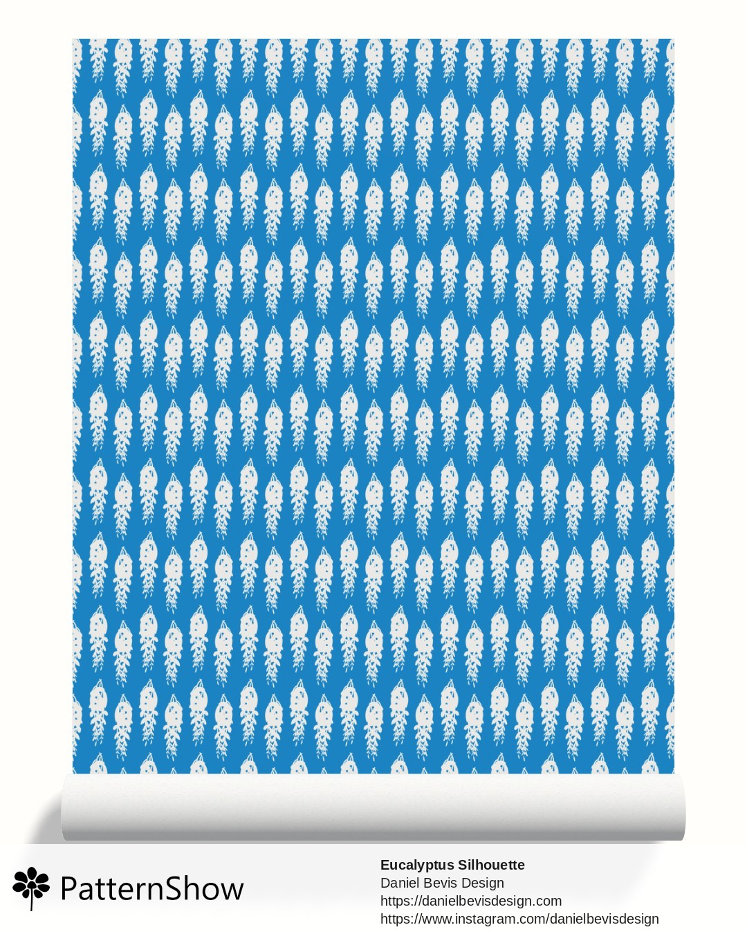 Eucalyptus Silhouette  wallpaper - Spanish Blue