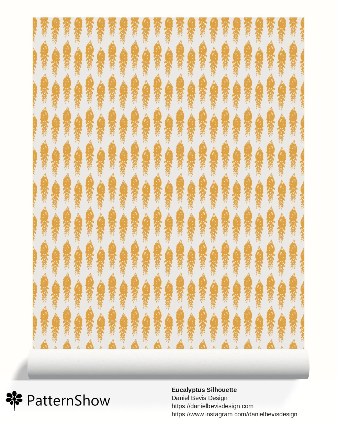 Eucalyptus Silhouette  wallpaper - Greek Gold Inverse