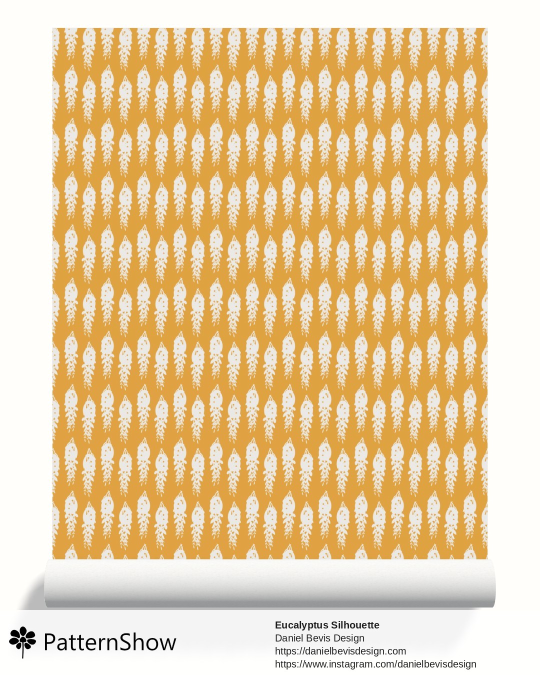 Eucalyptus Silhouette  wallpaper - Greek Gold
