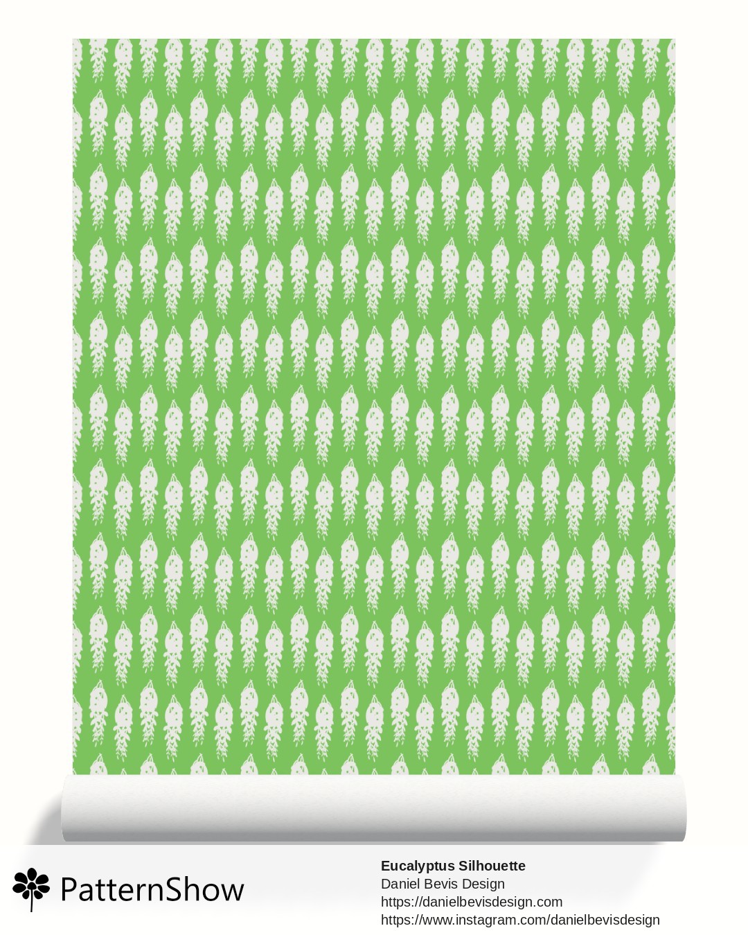 Eucalyptus Silhouette  wallpaper - Bright Palm Green