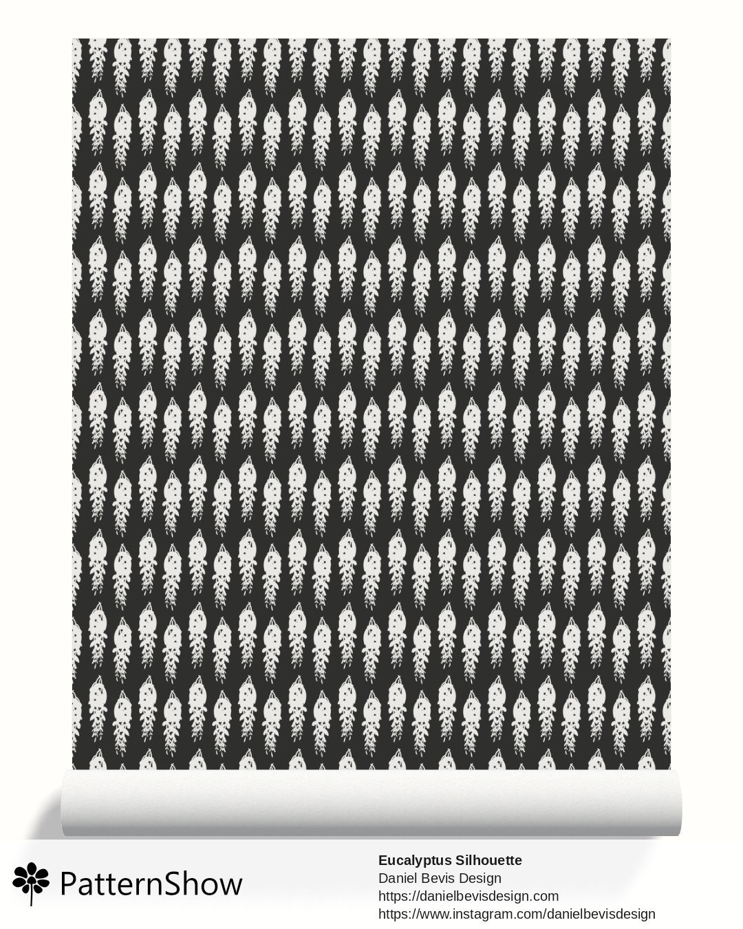 Eucalyptus Silhouette  wallpaper - Onyx Black