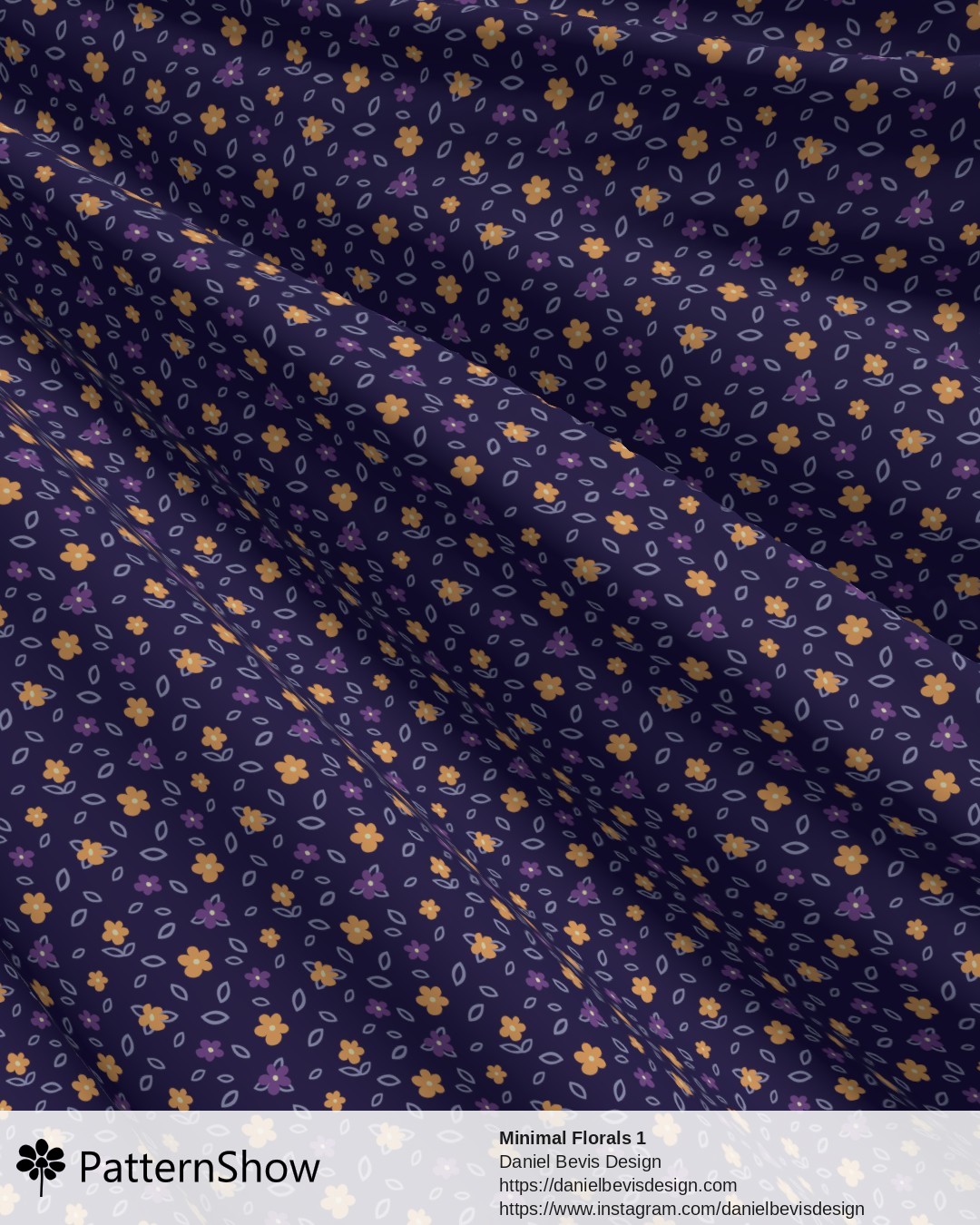 Minimal Florals 1 - Lush Gold and Purple