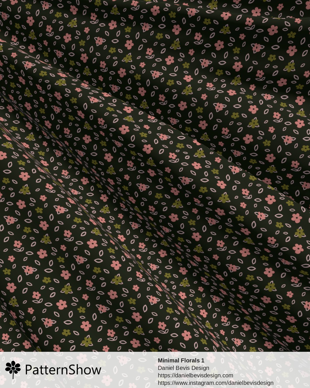 Minimal Florals 1 - Blush Pink, Avocado Lime and Forest Green