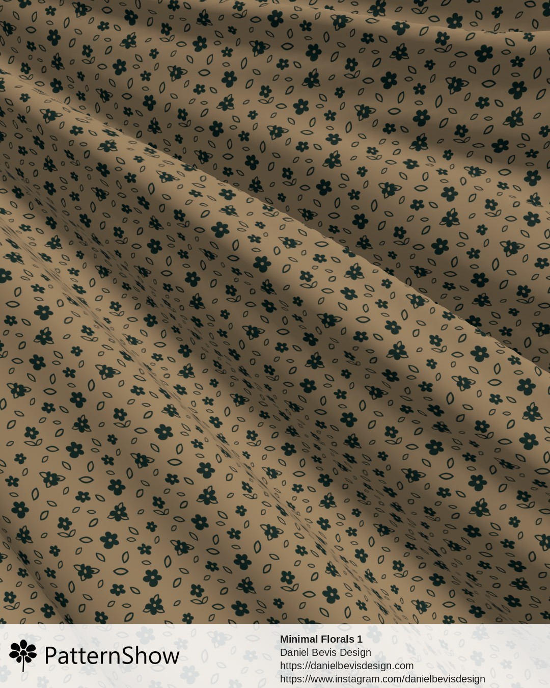 Minimal Florals 1 - Forest Green and Kraft Brown