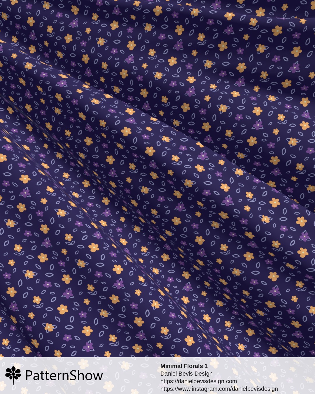 Minimal Florals 1 - Lush Gold and Purple