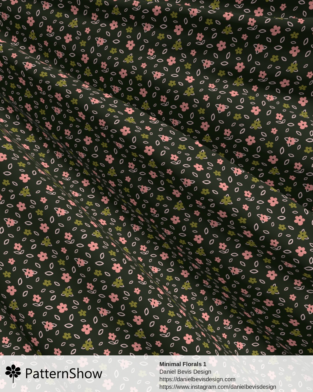 Minimal Florals 1 - Blush Pink, Avocado Lime and Forest Green
