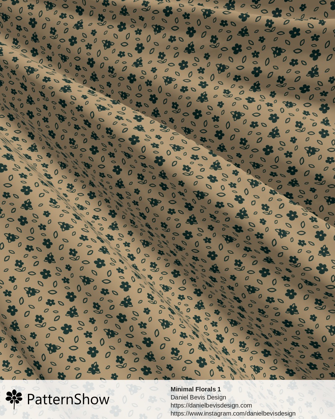 Minimal Florals 1 - Forest Green and Kraft Brown
