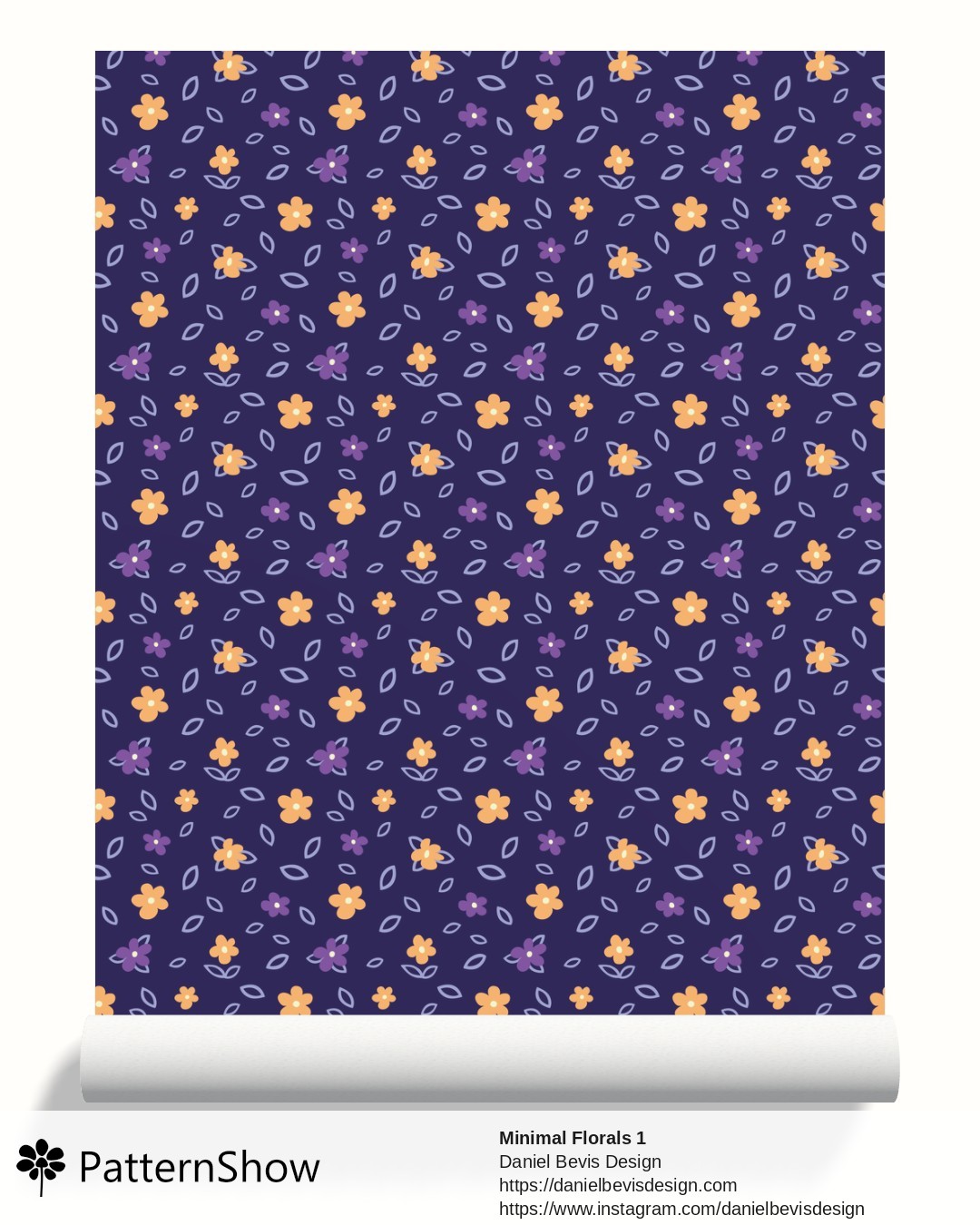 Minimal Florals 1 wallpaper - Lush Gold and Purple