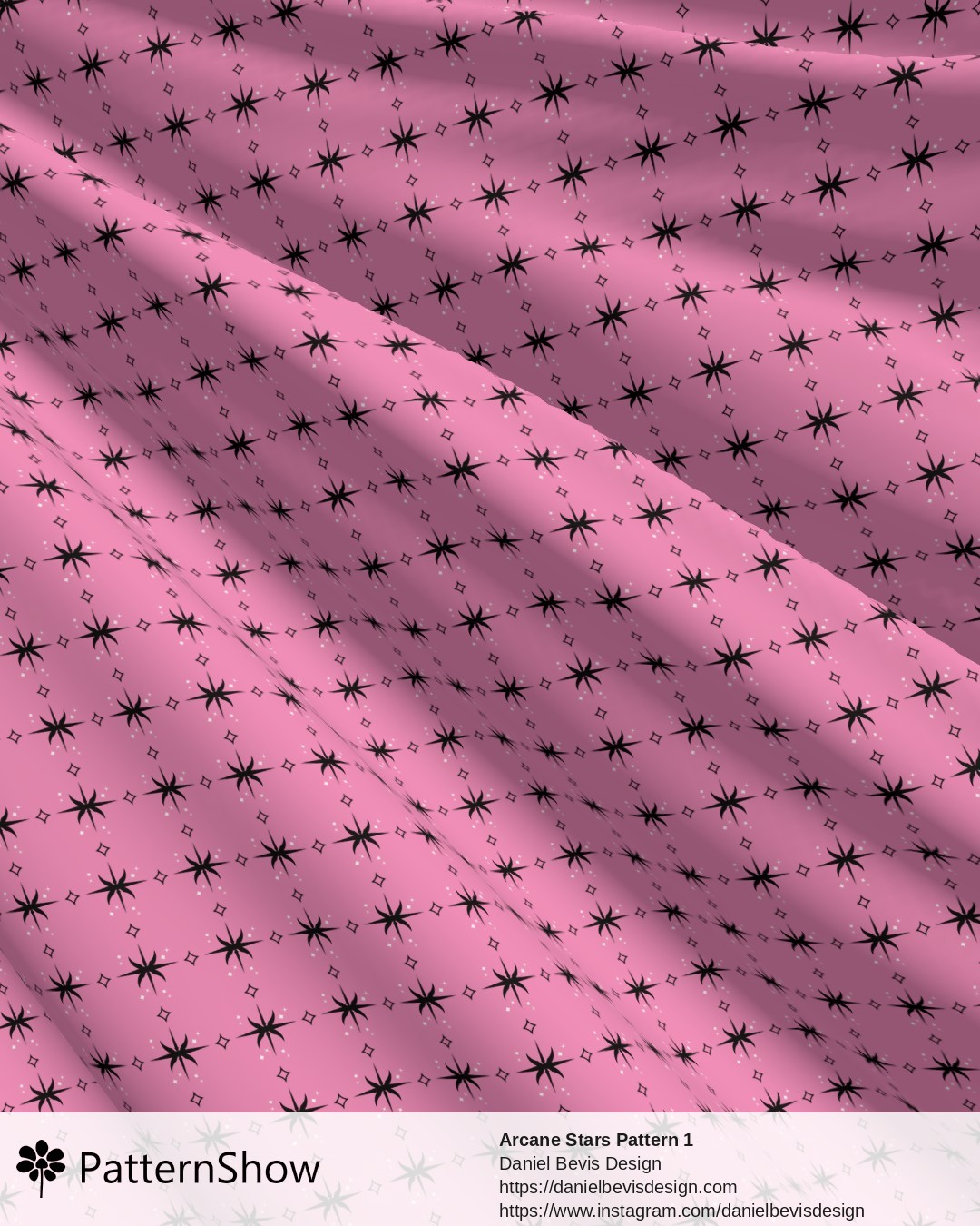 Arcane Stars Pattern 1 - Pretty Pink and Black